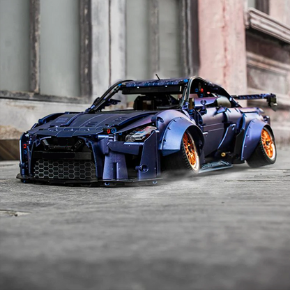 Trilumity Motorized Building Block Set: Nissan GTR Limited Edition Wide-Body Low-Slung Supercar(2389-Piece)