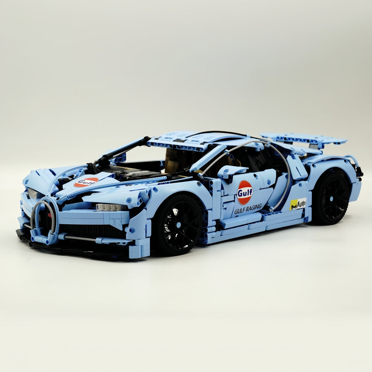 Trilumity Bugatti Chiron, Custom Modified Gulf Blue Version Building Block Set, 1:8 Scale, Remote Control, 4,031-Piece