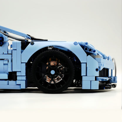 Trilumity Bugatti Chiron, Custom Modified Gulf Blue Version Building Block Set, 1:8 Scale, Remote Control, 4,031-Piece