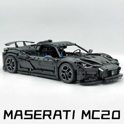 Trilumity Building Block Set: 1:8 Maserati Mc20 | White and Black Custom Edition (3500+-Piece)
