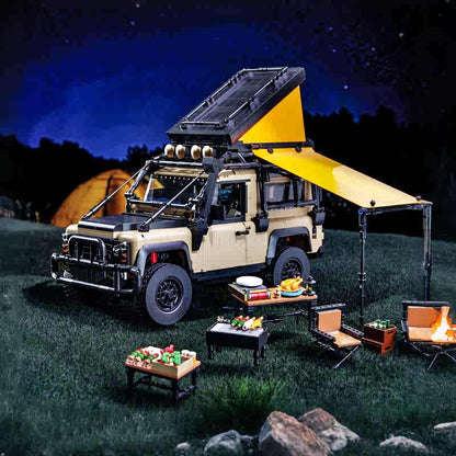 Trilumity Building Block Set: 1:10 Land Rover Defender Camper, Outdoor Adventure Build, Comes with a variety of camping equipment (2766-Piece)