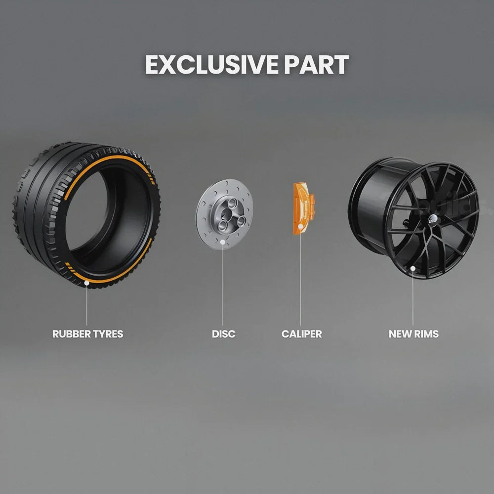 Trilumity Motorized Building Block Set: 1:8 McLaren Senna Black Knight Hypercar Limited Edition (3803-Piece)