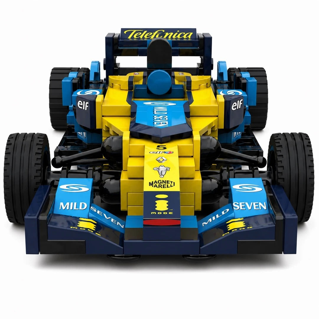 Trilumity Building Block Set: 1:24 Renault R25 | The Legendary Yellow And Blue Chariot | Includes a Complete Set of Stickers (252Piece)