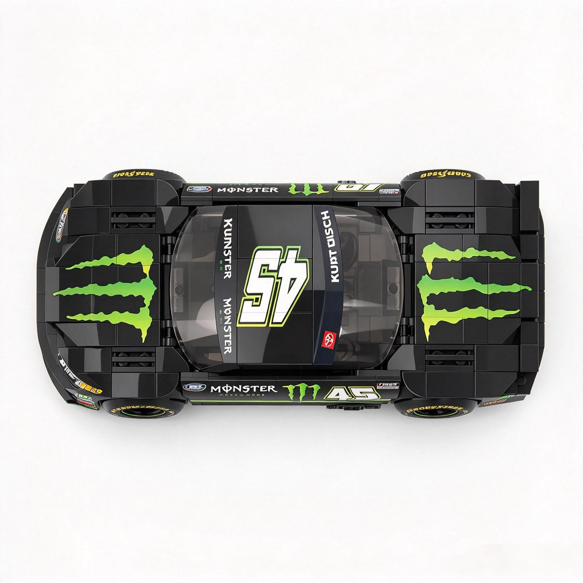 Trilumity Building Block Set: Toyota Camry Trd for 23Xi Racing | Nascar 2022 Busch #45 Monster Energy Livery (311-Piece)