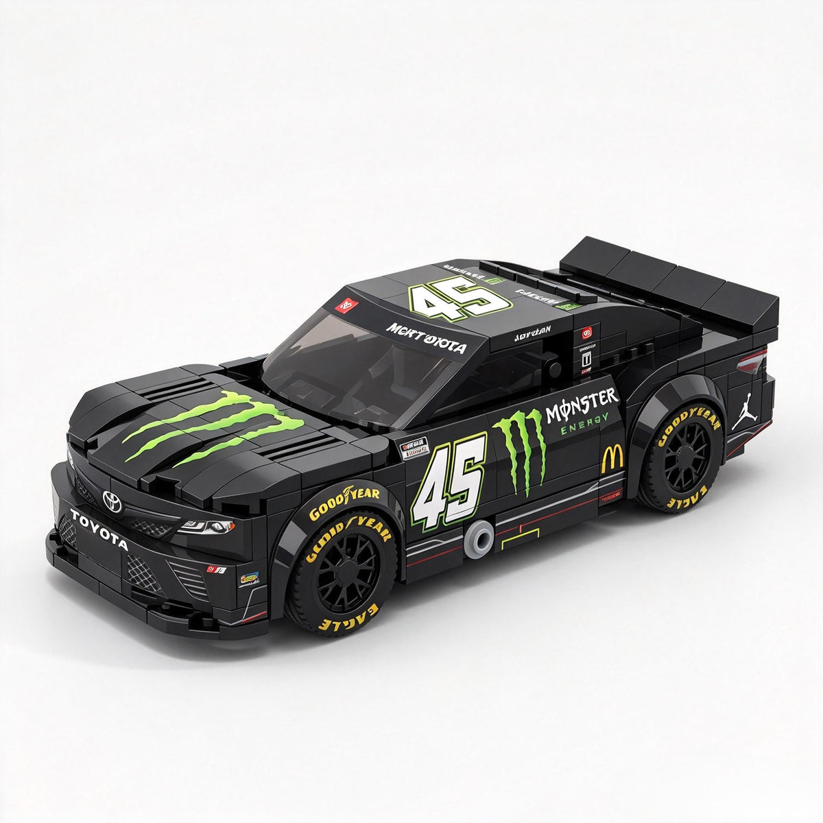 Trilumity Building Block Set: Toyota Camry Trd for 23Xi Racing | Nascar 2022 Busch #45 Monster Energy Livery (311-Piece)