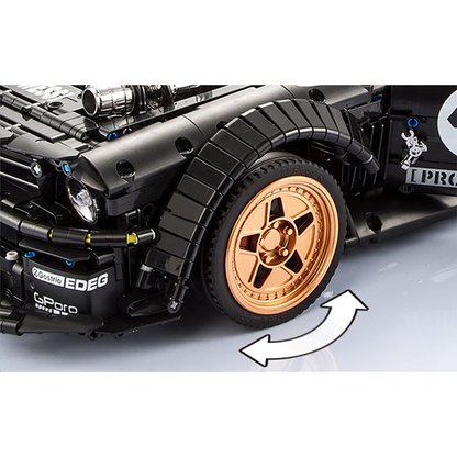 Trilumity Building Block Set: 1: 8 Hooniken Model Car Set, Giveaway Mini Mustang, A Must Have for Muscle Car Fans (3145Piece)