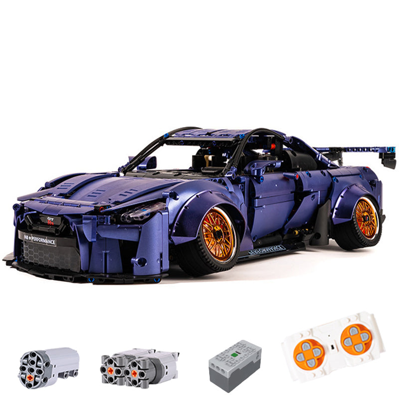 Trilumity Motorized Building Block Set: Nissan GTR Limited Edition Wide-Body Low-Slung Supercar(2389-Piece)