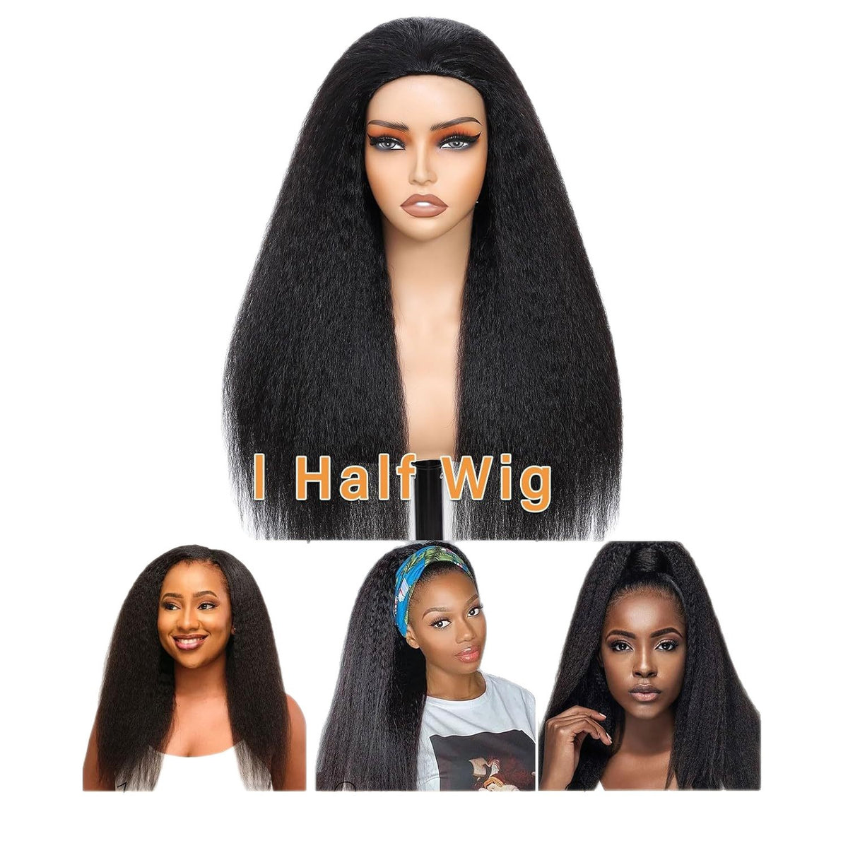 Trilumity Straight Wig in Natural Black, cap and adjustable band construction