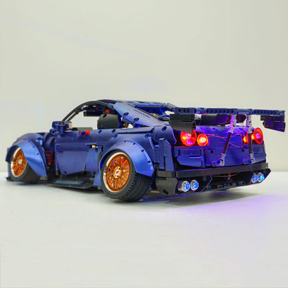 Trilumity Motorized Building Block Set: Nissan GTR Limited Edition Wide-Body Low-Slung Supercar(2389-Piece)