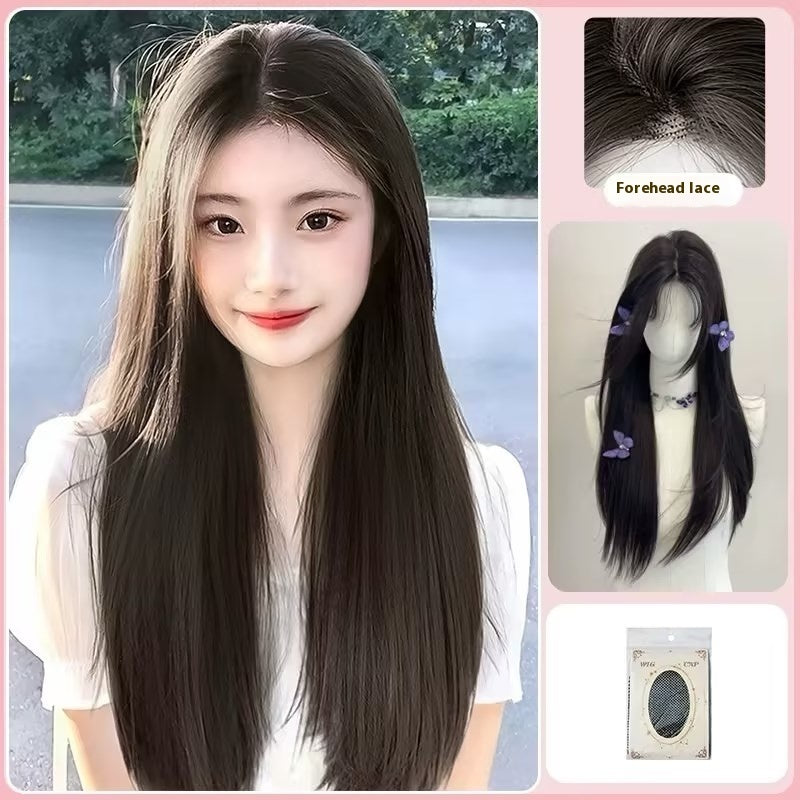 Trilumity Straight Lace Front Wig in Black, side profile