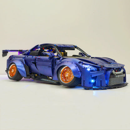 Trilumity Motorized Building Block Set: Nissan GTR Limited Edition Wide-Body Low-Slung Supercar(2389-Piece)