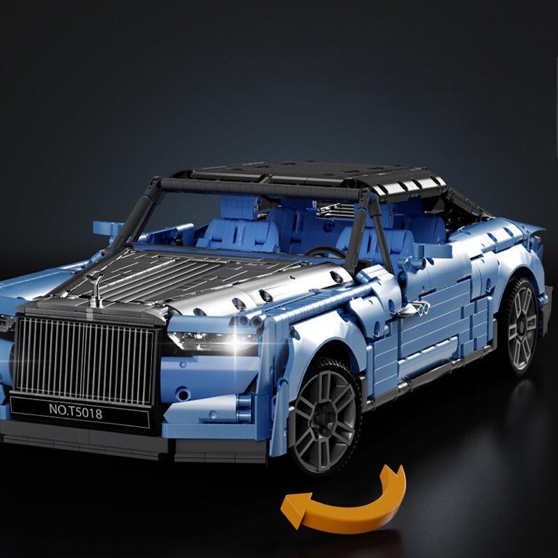 Trilumity Rolls-Royce Boat Tail with Rear Wine Cabinet, Removable Convertible Top Building Block Set, 1:8 Scale, Remote Control, 2,903-Piece