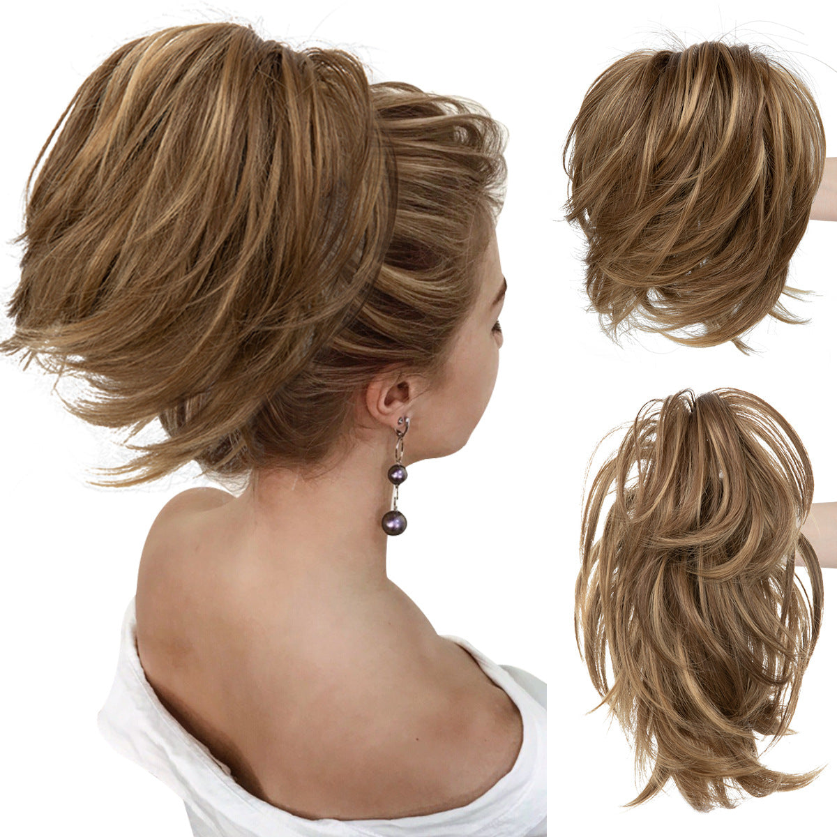 Trilumity Curly Ponytail in 1B, detail shot