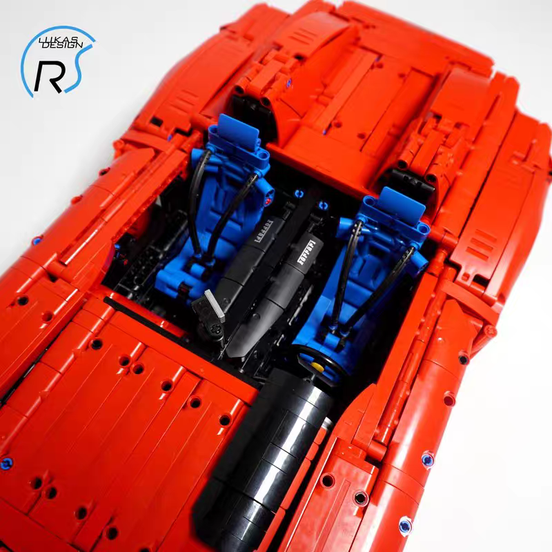 Trilumity MOC Building Block Set: 1:8 Italian Red Hypercar | MOC Set (3587-Piece)