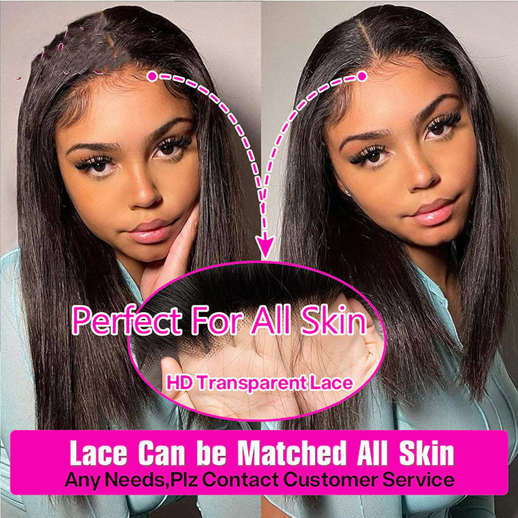 Trilumity Straight Lace Front Wig in Natural Black, side profile