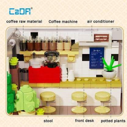 Cada MOC Building Block Set: Japanese Summer Coffee Shop 66007