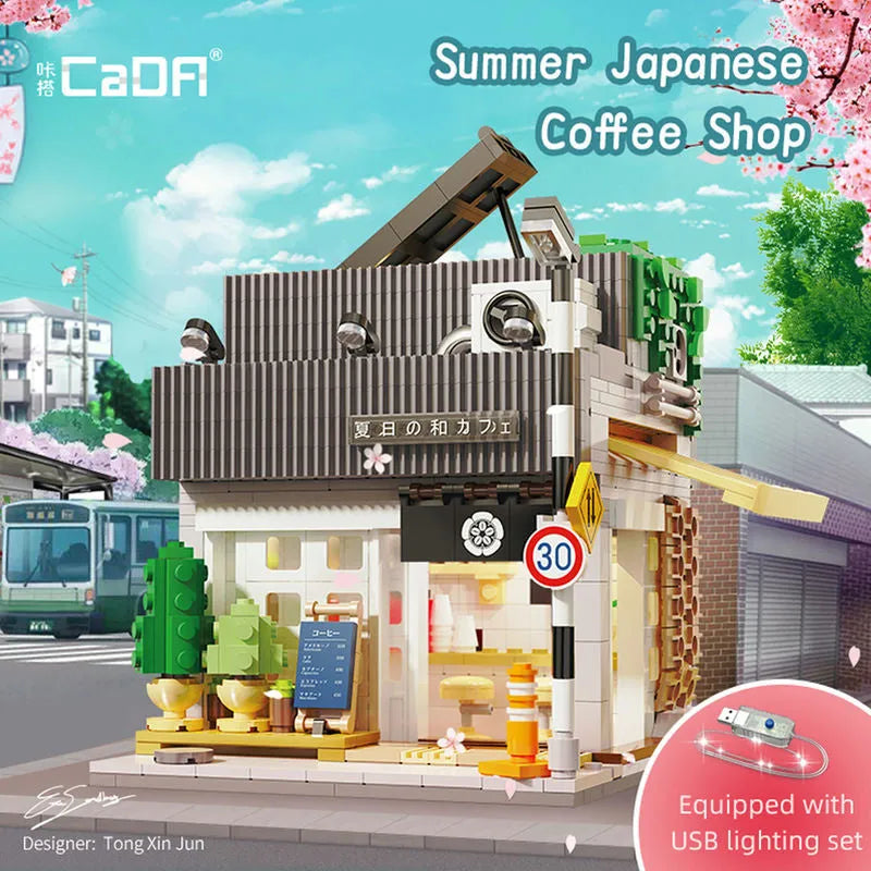Cada MOC Building Block Set: Japanese Summer Coffee Shop 66007