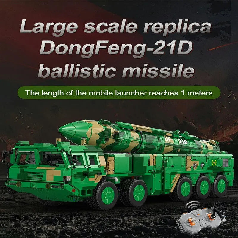 Cada MOC Motorized Building Block Set: DF-21D Anti Ship Ballistic Missile Vehicle, Model C56031