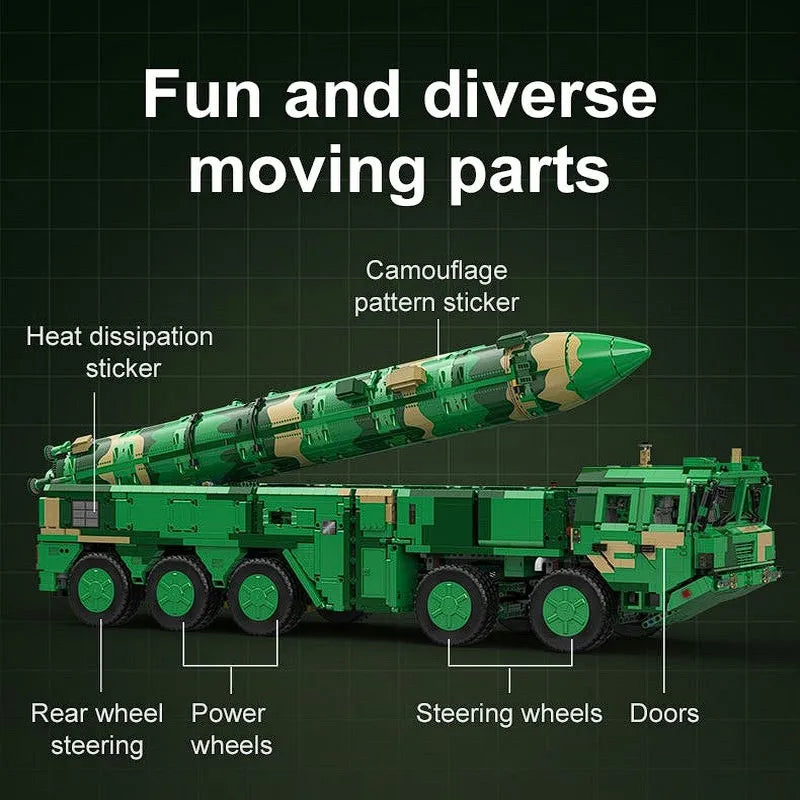 Cada MOC Motorized Building Block Set: DF-21D Anti Ship Ballistic Missile Vehicle, Model C56031