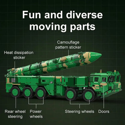 Cada MOC Motorized Building Block Set: DF-21D Anti Ship Ballistic Missile Vehicle, Model C56031