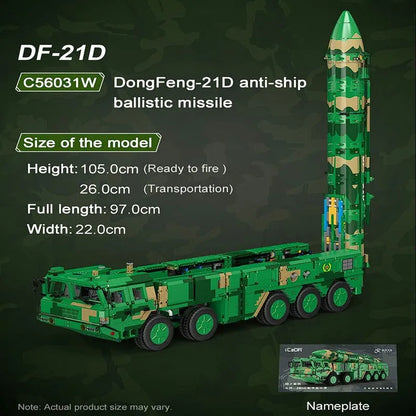 Cada MOC Motorized Building Block Set: DF-21D Anti Ship Ballistic Missile Vehicle, Model C56031