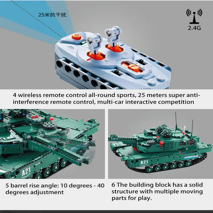 Cada MOC Building Block Set: Motorized M1A2 Main Battle Tank, Model C61001