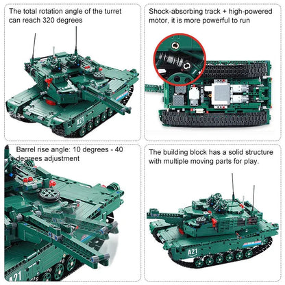 Cada MOC Building Block Set: Motorized M1A2 Main Battle Tank, Model C61001