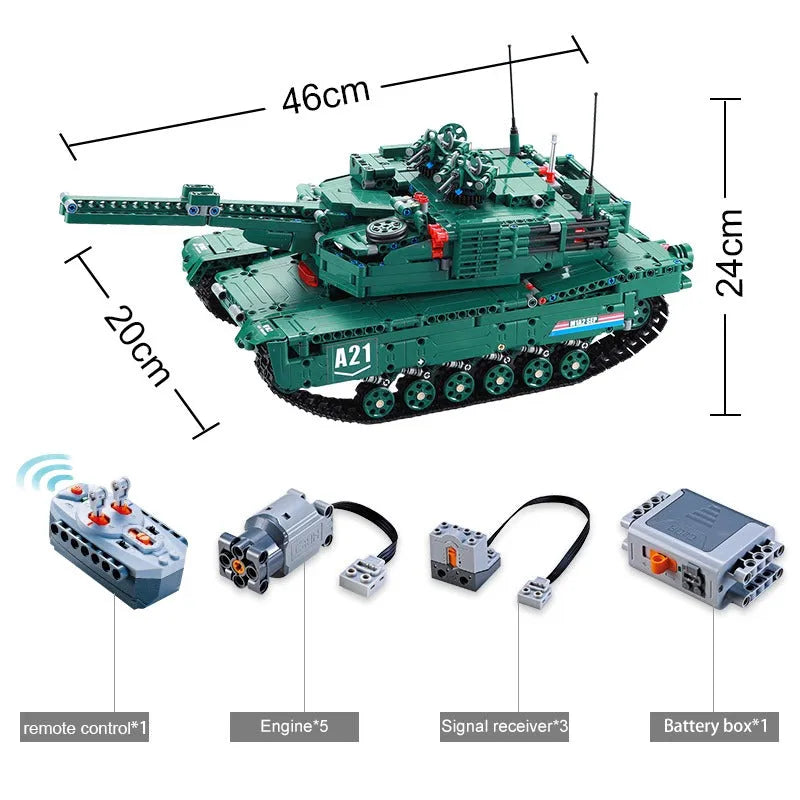 Cada MOC Building Block Set: Motorized M1A2 Main Battle Tank, Model C61001