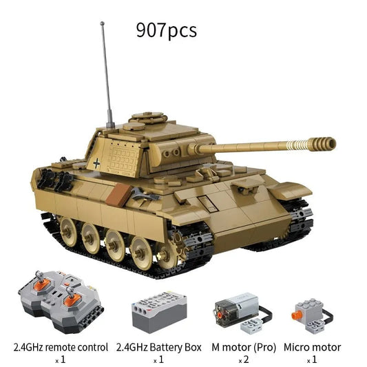 Cada Building Block Set: WW2 RC Motorized Panther Tank, Model C61073