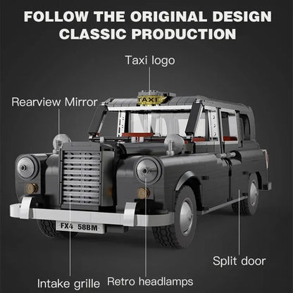 Cada MOC Building Block Set: 62004 RC Motorized Retro London Taxi, Model C62004PF