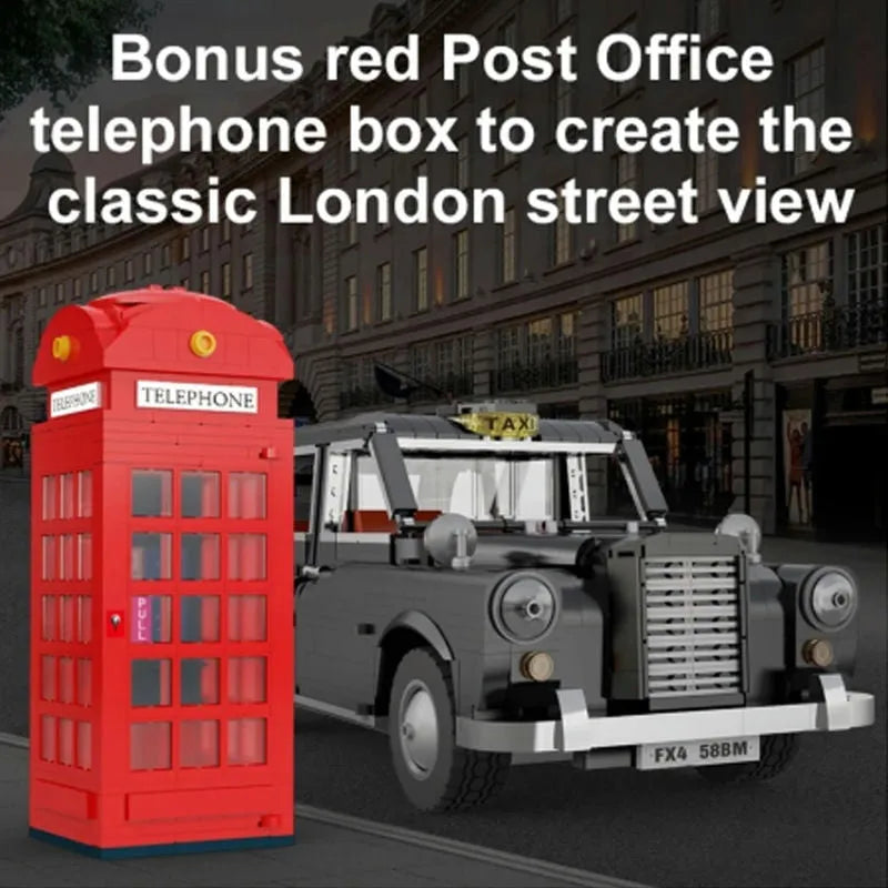 Cada MOC Building Block Set: 62004 RC Motorized Retro London Taxi, Model C62004PF