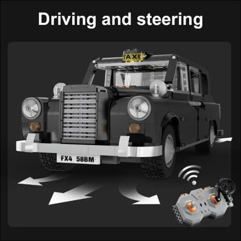 Cada MOC Building Block Set: 62004 RC Motorized Retro London Taxi, Model C62004PF