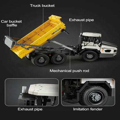Cada MOC Motorized Building Block Set: APP RC Large Dump Truck Car 61054, Model C61054