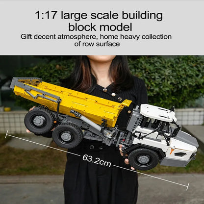 Cada MOC Motorized Building Block Set: APP RC Large Dump Truck Car 61054, Model C61054