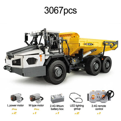 Cada MOC Motorized Building Block Set: APP RC Large Dump Truck Car 61054, Model C61054