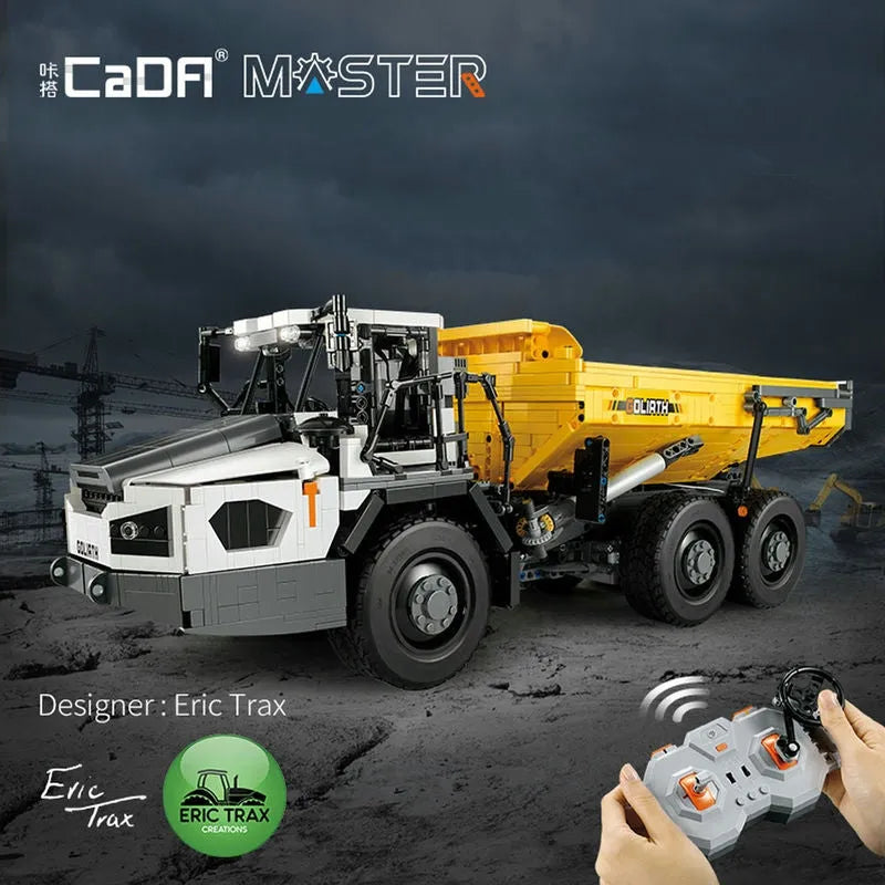 Cada MOC Motorized Building Block Set: APP RC Large Dump Truck Car 61054, Model C61054