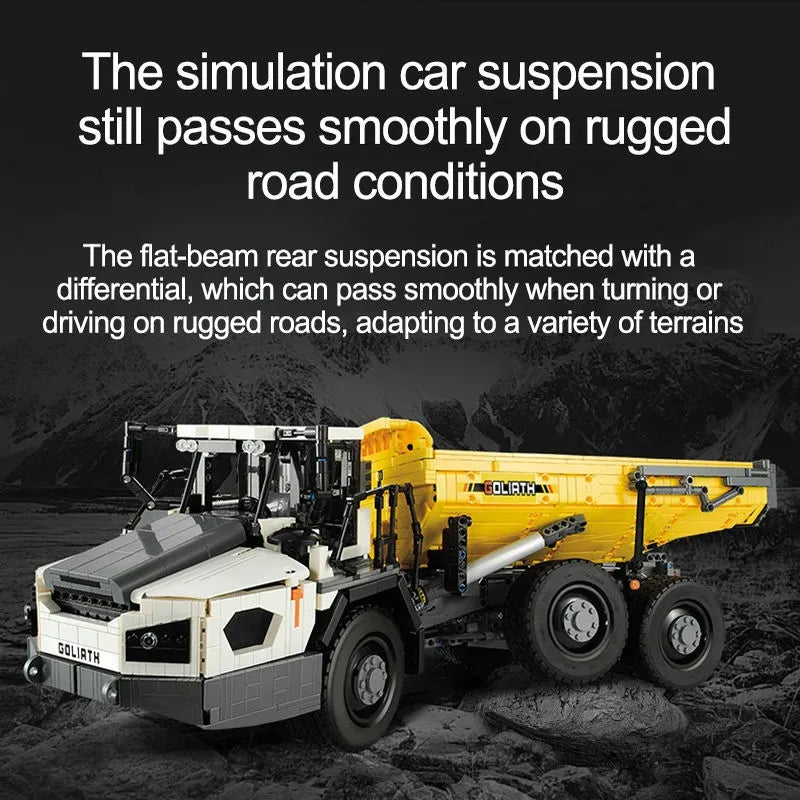 Cada MOC Motorized Building Block Set: APP RC Large Dump Truck Car 61054, Model C61054