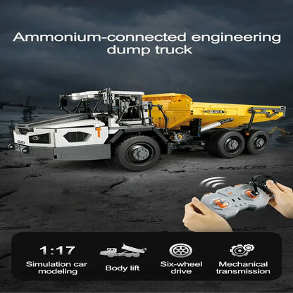 Cada MOC Motorized Building Block Set: APP RC Large Dump Truck Car 61054, Model C61054