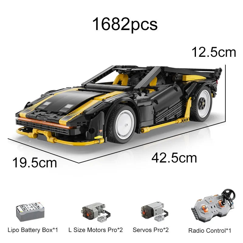 Cada MOC Motorized Building Block Set: APP RC Super Drift Racing Car C63001, Model C63001PF