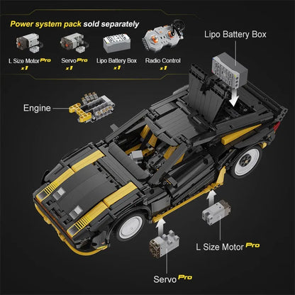Cada MOC Motorized Building Block Set: APP RC Super Drift Racing Car C63001, Model C63001PF