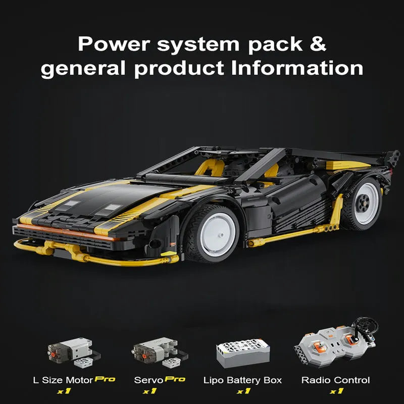 Cada MOC Motorized Building Block Set: APP RC Super Drift Racing Car C63001, Model C63001PF