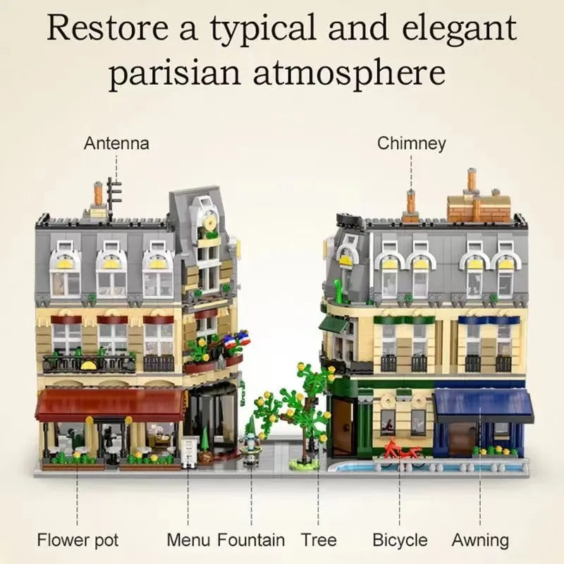 Cada MOC Building Block Set: C66009 Creator Expert Paris Restaurant, Model 66009