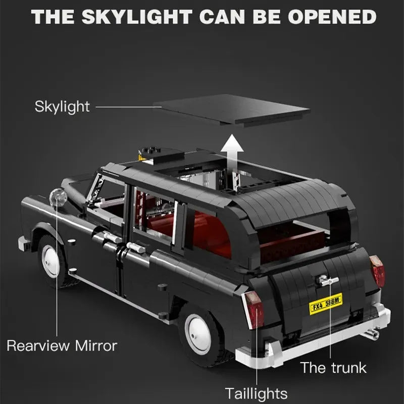 Cada MOC Motorized Building Block Set: Classic Retro London Taxi 62004, Model C62004