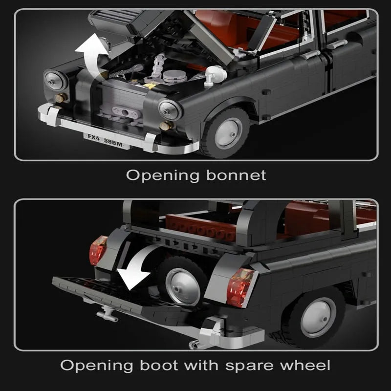 Cada MOC Motorized Building Block Set: Classic Retro London Taxi 62004, Model C62004