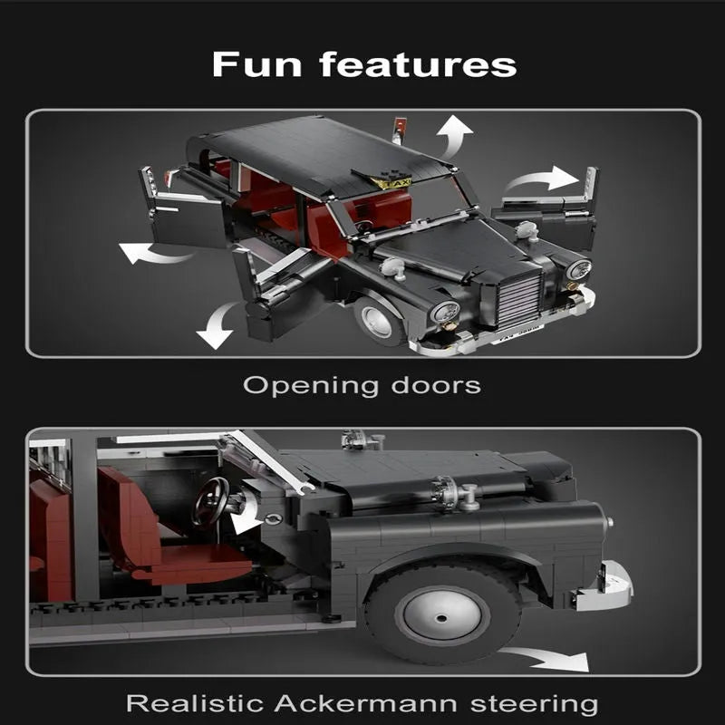 Cada MOC Motorized Building Block Set: Classic Retro London Taxi 62004, Model C62004