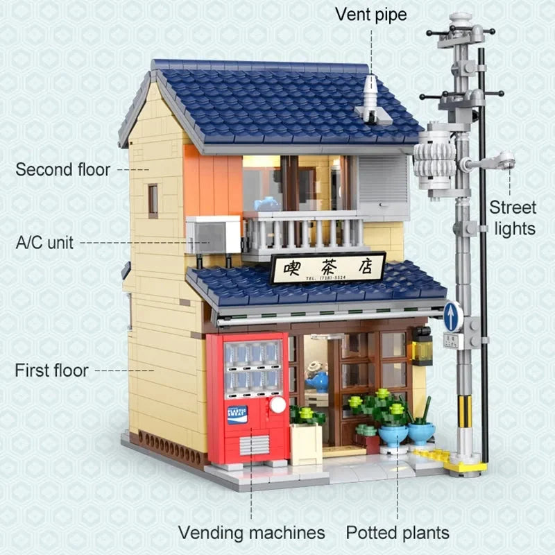Cada Building Block Set: Japanese House Tea Store Shop, Model 66010
