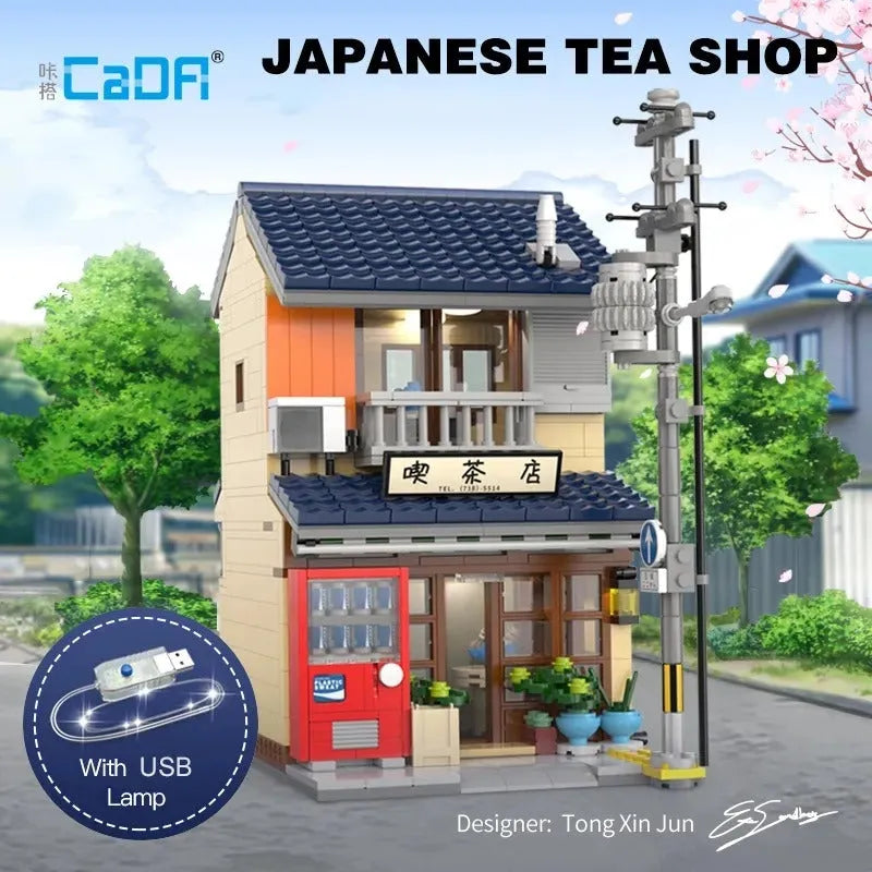 Cada MOC Building Block Set: Japanese Tea House Store Shop, Model 66010