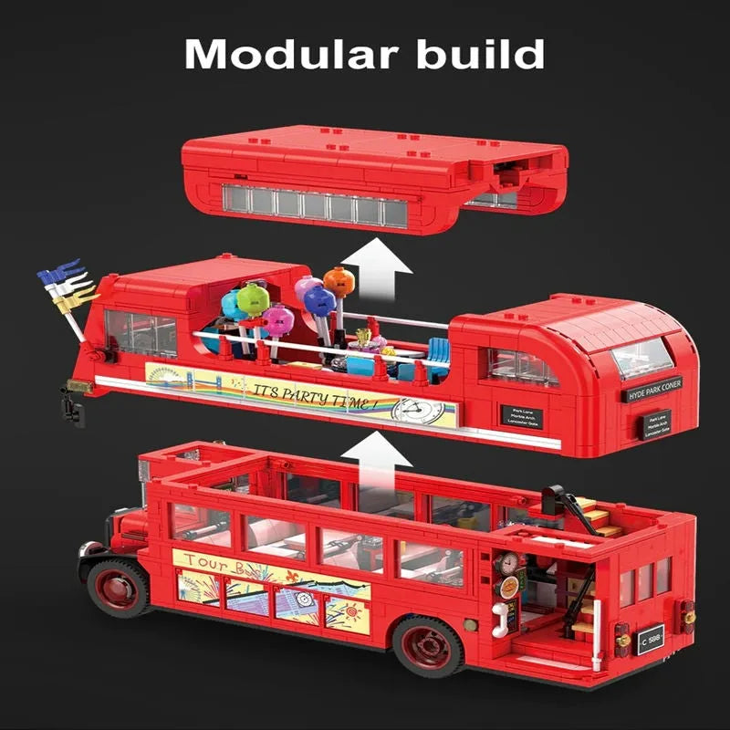 Cada MOC Building Block Set: Double Deck London City Tour Bus C59008
