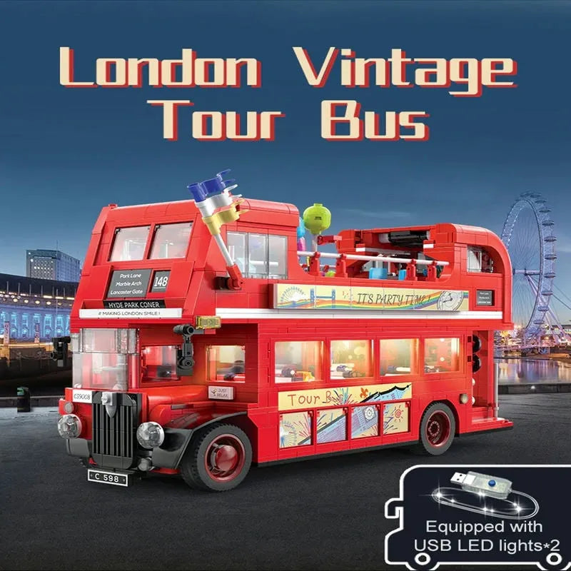 Cada MOC Building Block Set: Double Deck London City Tour Bus C59008