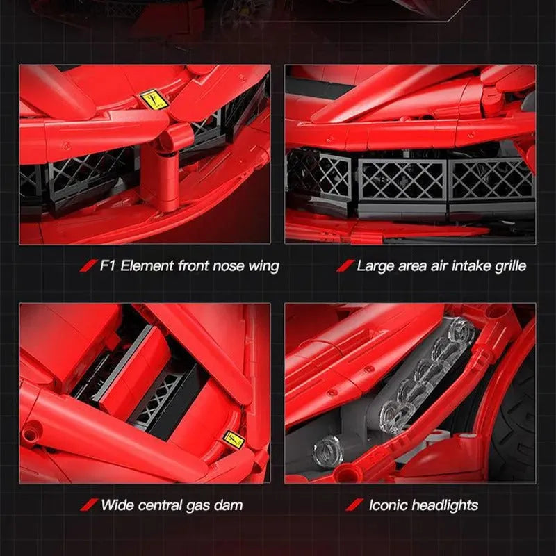 Cada MOC Motorized Building Block Set: Ferrari Laferrari C61505 Super Racing Hyper Car